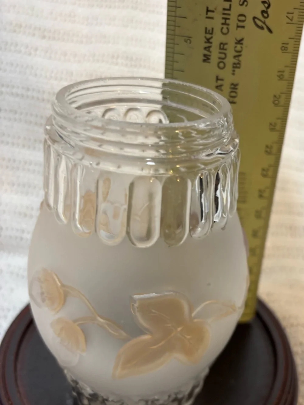 Antique EAPG Crystal Glass “Clematis” Toothpick Holder / Condiment Jar